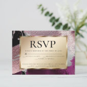 Invitation Choix de repas RSVP | Cassis métal or Texture in (Debout devant)