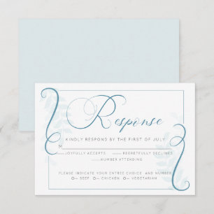 Invitation Choix de repas RSVP   Défilement turquoise bleu si