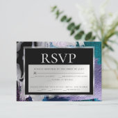 Invitation Choix de repas RSVP| Peinture Abstraite Aqua Lilac (Debout devant)