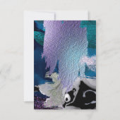 Invitation Choix de repas RSVP| Peinture Abstraite Aqua Lilac (Dos)
