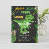 Invitation CHOMP ET RACINE ! Son Anniversaire Dinosaure (Debout devant)