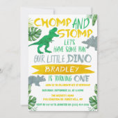 Invitation Chomp & Stomp ! Dinosaur Boys 1er anniversaire (Devant)