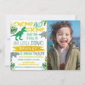 Invitation Chomp & Stomp ! Dinosaur Boys 3ème anniversaire Ph (Devant)