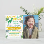 Invitation Chomp & Stomp ! Dinosaur Boys 3ème anniversaire Ph (Debout devant)