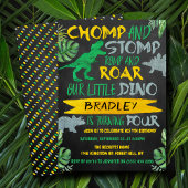 Invitation Chomp & Stomp ! Dinosaur Boys 4e anniversaire