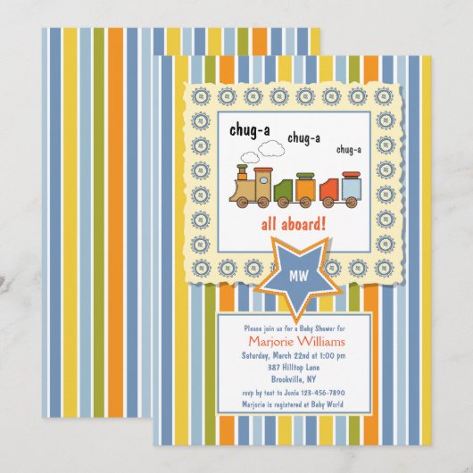 Invitation Choo Choo (Devant / Derrière)