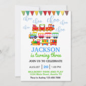 Invitation Choo Choo Cute Train Anniversaire (Devant)