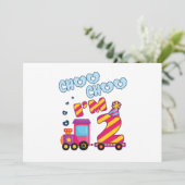 Invitation Choo Choo I m 2 2e train d'anniversaire (Debout devant)