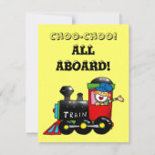 Invitation choo choo train 1er anniversaire (Devant)
