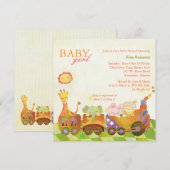 Invitation Choo Choo Train Baby Girl Baby shower (Devant / Derrière)