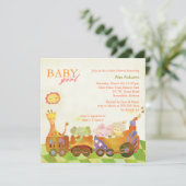 Invitation Choo Choo Train Baby Girl Baby shower (Debout devant)