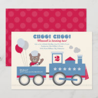 Choo Choo Train Red Bear Conducteur Anniversaire