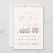 Invitation Choo Choo Train Rose Girls Anniversaire (Devant)