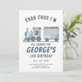 Invitation ChooChoo Transport de véhicule ferroviaire Anniver (Debout devant)