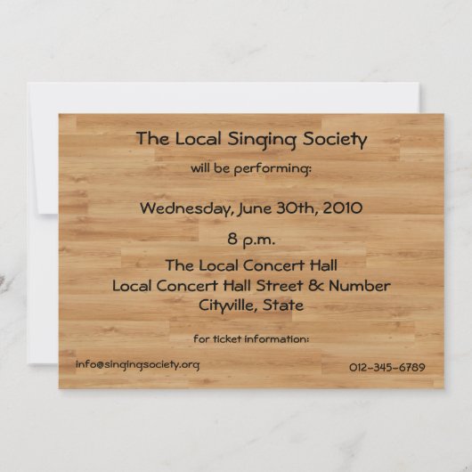 Invitation chorale de concert (Dos)