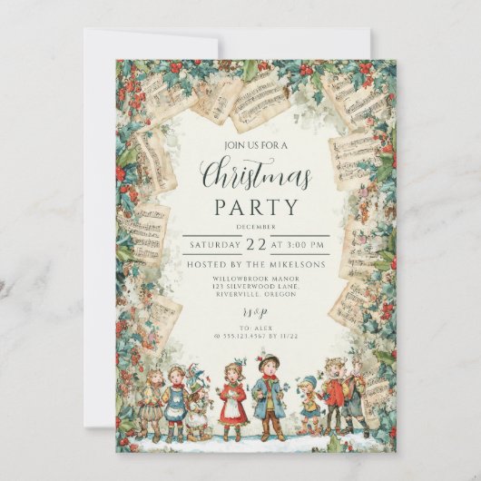 Invitation Chorale victorienne Joyeux Noël (Devant)