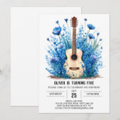 Invitation Chord Classical Guitar Boy Anniversaire (Devant / Derrière)