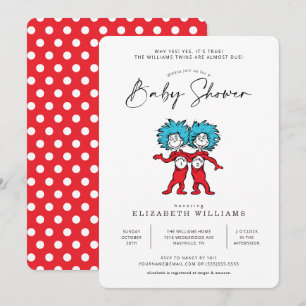 Invitation Chose Un Chose Deux   Jumeaux Fille et Garçon Baby