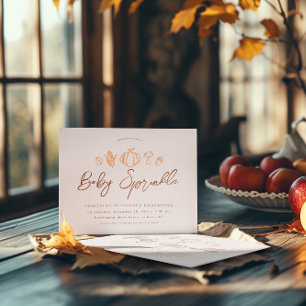 Invitation Choses d'Automne Baby Shower Bohème de Thanksgiv