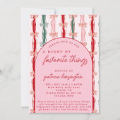 Invitation Choses favorites roses Noël échange cadeau de Noël (Devant)