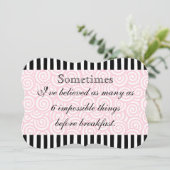 Invitation Choses impossibles noir et rose (Debout devant)