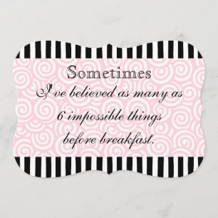Invitation Choses impossibles noir et rose