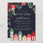 Invitation Choses préférées Aquarelle fête de Noël (Devant / Derrière)