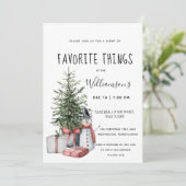 Invitation Choses préférées Aquarelle fête de Noël (Debout devant)