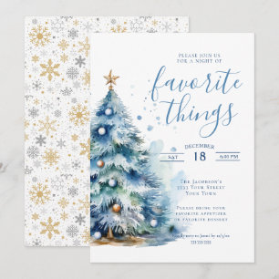 Invitation Choses Préférées Soirée de Noël des Fêtes de Fin d