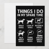 Invitation Choses que je fais pendant mon temps libre Chiens  (Devant / Derrière)