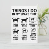 Invitation Choses que je fais pendant mon temps libre Chiens  (Debout devant)