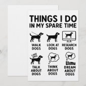 Invitation Choses que je fais pendant mon temps libre Chiens  (Devant / Derrière)