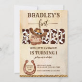 Invitation Chou bébé premier rodéo petit cowboy anniversaire (Devant)