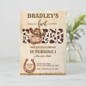 Invitation Chou bébé premier rodéo petit cowboy anniversaire (Debout devant)