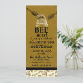 Invitation Chou Bee Beehive Anniversaire Photo Ticket (Debout devant)