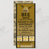 Invitation Chou Bee Beehive Birthday Party Event Ticket (Devant / Derrière)