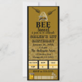 Invitation Chou Bee Beehive Birthday Party Event Ticket (Devant)