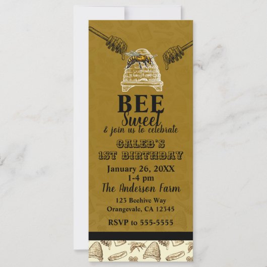 Invitation Chou Bee Beehive Birthday Party Event Ticket (Devant)