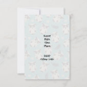 Invitation chou blanc mignon motif et rayures (Dos)