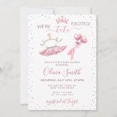 Invitation Chou Tutu Ballet Chaussons Ballerina Baby shower (Devant)