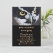 Invitation Chouette à lunettes noires et blanches (Debout devant)