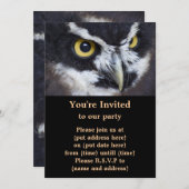 Invitation Chouette à lunettes noires et blanches (Devant / Derrière)