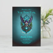 Invitation Chouette aux éléments magiques. (Debout devant)