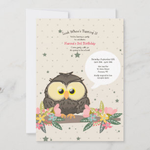 Invitation Chouette d'anniversaire