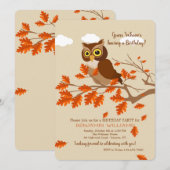 Invitation Chouette d'Automne (Devant / Derrière)