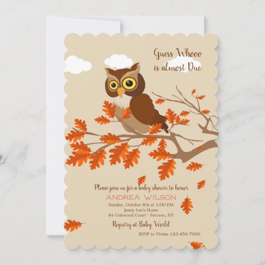 Invitation Chouette d'Automne (Devant)