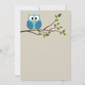 Invitation Chouette des bois sur le Baby shower des branches (Dos)