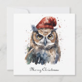Invitation Chouette d'hiver enchantée, personnalisée (Devant)