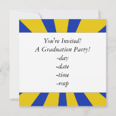 Invitation Chouette diplômée avec couleurs de l'école bleu et (Dos)