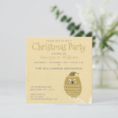 Invitation Chouette d'or Cute Faux | Noël (Debout devant)